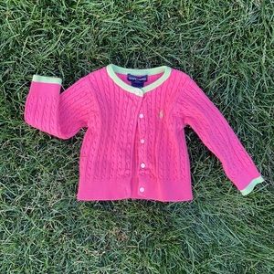 Ralph Lauren cable-knit baby cardigan